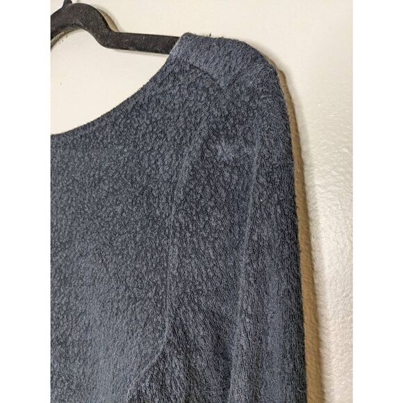Anthropologie Black Fuzzy Comfy Low Back Sweater Medium - Picture 2 of 11